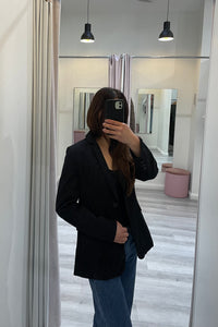 Harrison Cotton Blazer Black