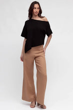 Load image into Gallery viewer, Camila Asymmetrical Knit Top Black
