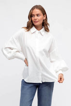 Load image into Gallery viewer, Label Of Love Shirred Cuff Shirt White
