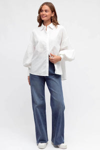 Label Of Love Shirred Cuff Shirt White