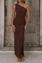 Load image into Gallery viewer, Julita One Shoulder Maxi Dress Chocolate
