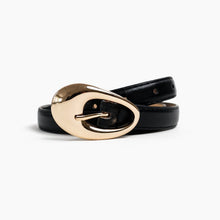 Load image into Gallery viewer, Celina Organic Buckle Belt Black | Lustre &amp; Sage
