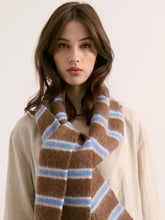 Load image into Gallery viewer, Wool Blend Ben Scarf Blue Chocolate
