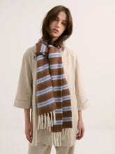 Load image into Gallery viewer, Wool Blend Ben Scarf Blue Chocolate
