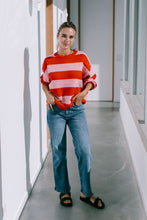 Load image into Gallery viewer, Brady Bunch Stripe Knit Red Pink
