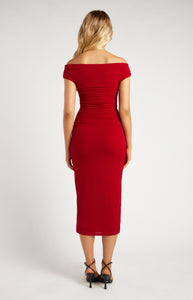 Marri Textured Bodycon Dress Red