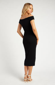 Marri Textured Bodycon Dress Black