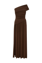 Load image into Gallery viewer, Larsen One Shoulder Maxi Dress Espresso
