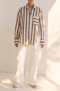 Mirelle Shirt Cream Brown