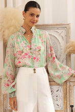 Load image into Gallery viewer, Sheila Green Pink Floral Blouse
