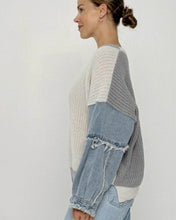 Load image into Gallery viewer, Vayla Denim Sleeve Knit Blue
