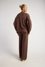 Load image into Gallery viewer, Front Seam Detail Knit Pants Espresso
