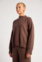 Load image into Gallery viewer, Front Seam Detail Knit Jumper Espresso
