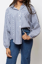 Load image into Gallery viewer, Jessa Cotton Shirt Navy
