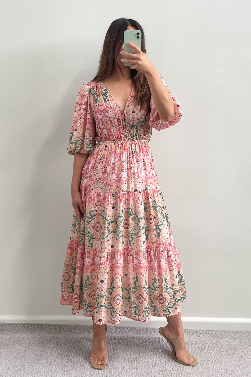 Lanto Midi Dress Pink Hydrangea