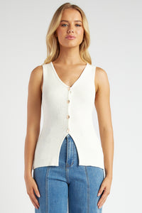 Edie Knit Vest White