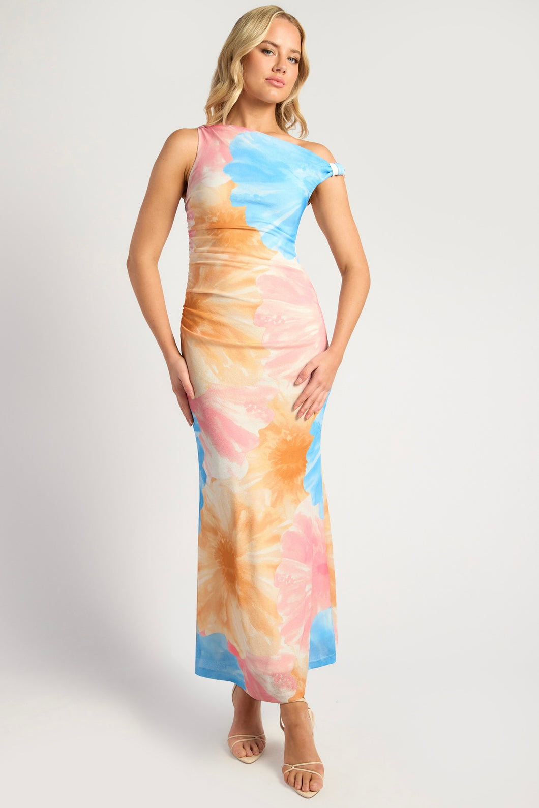Lisbeth Maxi Dress Blue Pink Floral