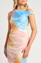 Load image into Gallery viewer, Lisbeth Maxi Dress Blue Pink Floral
