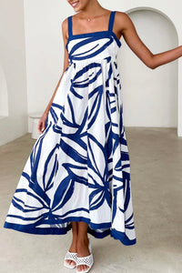 Liana Maxi Dress Navy Leaf