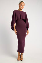Load image into Gallery viewer, Two Way Wear Cape Knit Dress Wine
