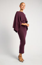 Load image into Gallery viewer, Two Way Wear Cape Knit Dress Wine
