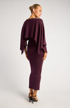 Load image into Gallery viewer, Two Way Wear Cape Knit Dress Wine
