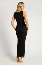 Load image into Gallery viewer, Benito Gold Buckle Jersey Dress Black
