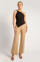 Load image into Gallery viewer, Ruthie Gold Buckle Asymmetric Hem Top Black
