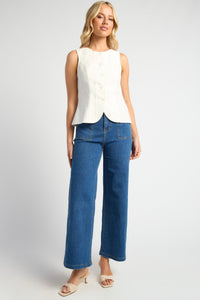 Meshki Vest Top White