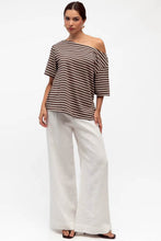 Load image into Gallery viewer, Seth Tee Brown Stripe | White Closet

