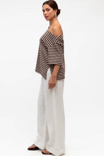 Load image into Gallery viewer, Seth Tee Brown Stripe | White Closet
