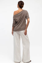 Load image into Gallery viewer, Seth Tee Brown Stripe | White Closet
