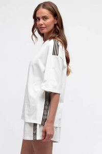 Stripe Tee White By Ebby And I