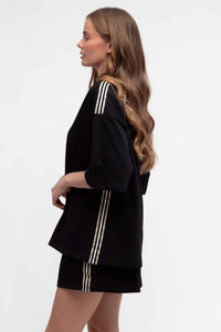 Stripe Tee Black By Ebby And I