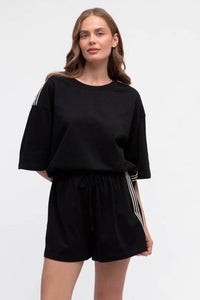 Stripe Tee Black By Ebby And I