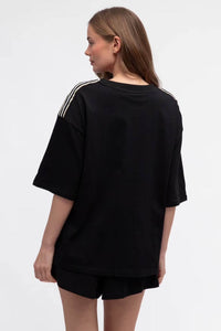 Stripe Tee Black By Ebby And I