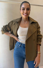 Load image into Gallery viewer, Mora Cropped Trench Coat Khaki | Paper Heart
