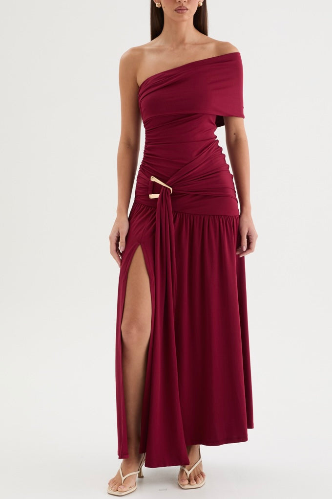 aveline maxi dress Aveline Maxi Dress Burgundy – à la mode Boutique