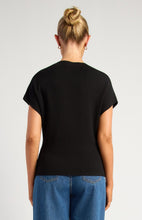 Load image into Gallery viewer, Front Seam Detail Knit Top Black

