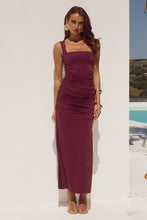 Load image into Gallery viewer, Sharni Ruched Midi Dress Plum | Runway The Label
