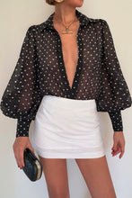 Load image into Gallery viewer, Fleetwood Blouse Black White Polka
