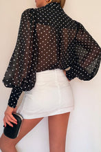 Load image into Gallery viewer, Fleetwood Blouse Black White Polka
