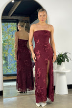 Load image into Gallery viewer, Alessia Embroidered Maxi Dress Burgundy
