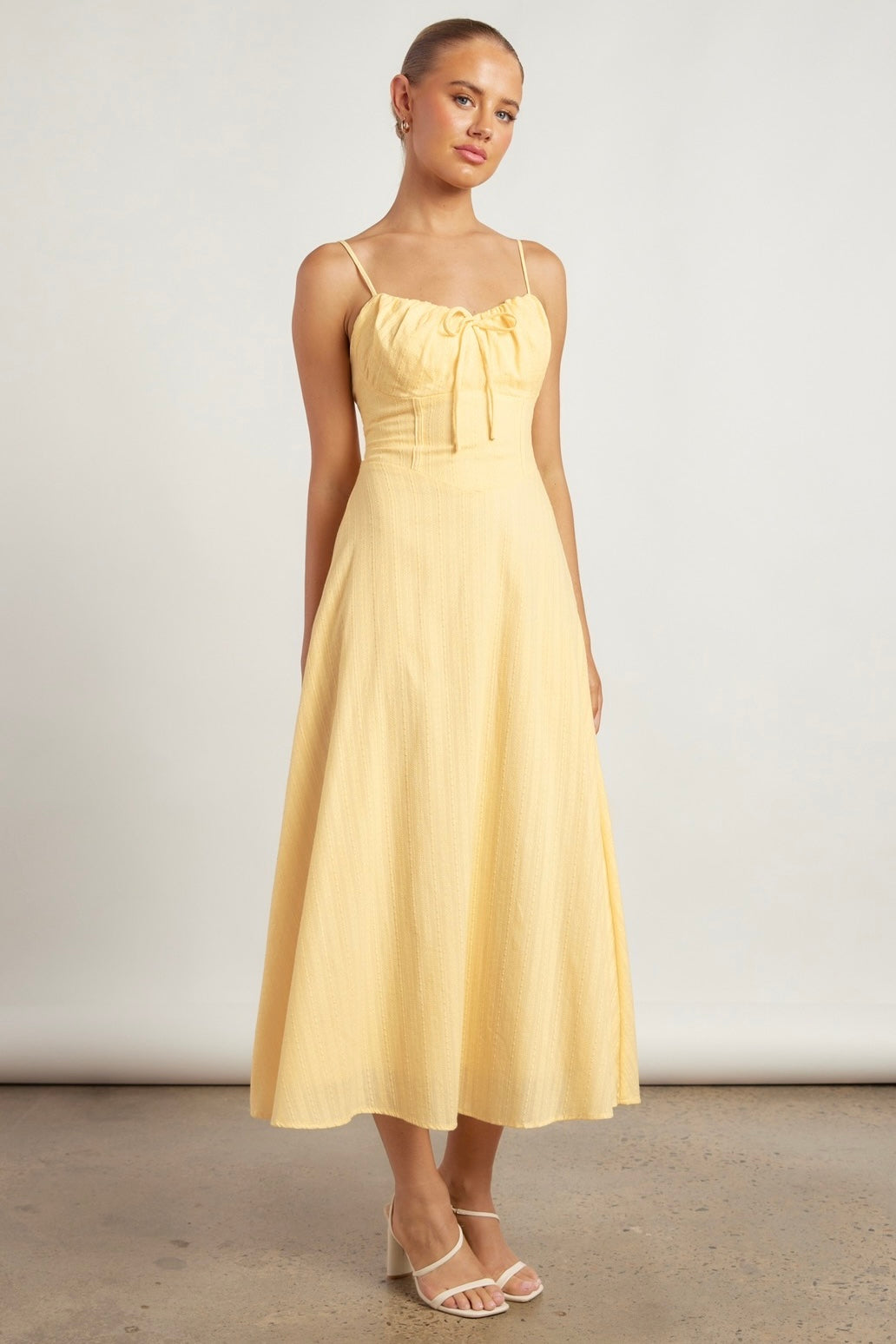 Florence Cotton Maxi Dress Lemon