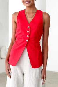 Darcee Vest Top Red