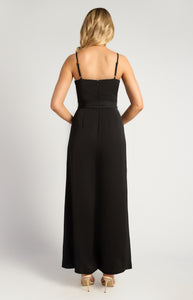 Giada Gold Chain Strap Jumpsuit Black