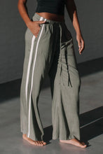 Load image into Gallery viewer, Berlin Side Stripe Linen Pants Khaki
