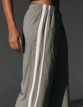 Load image into Gallery viewer, Berlin Side Stripe Linen Pants Khaki
