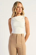 Load image into Gallery viewer, Helene Buckle Detail Jersey Top White
