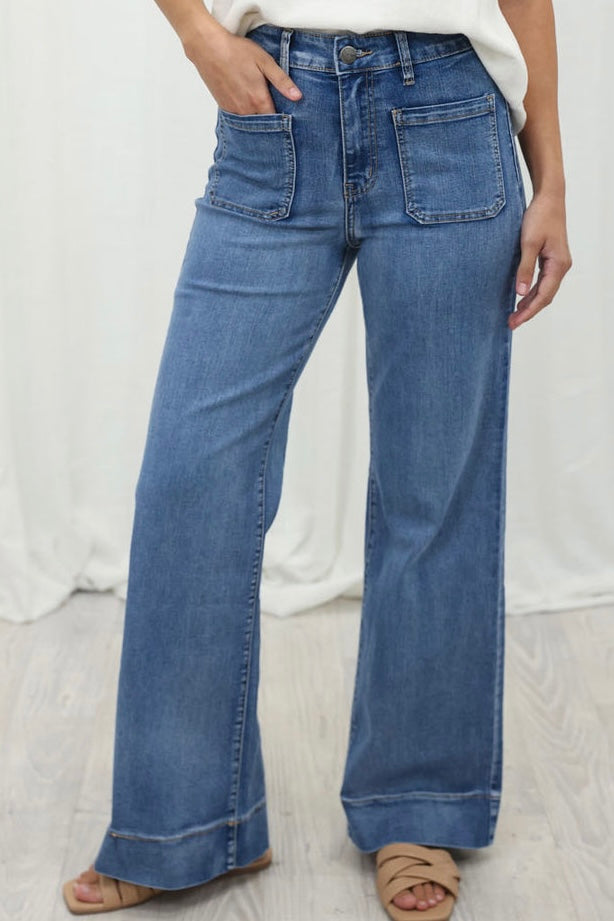 Sailor Wide Leg Jeans Mid Blue